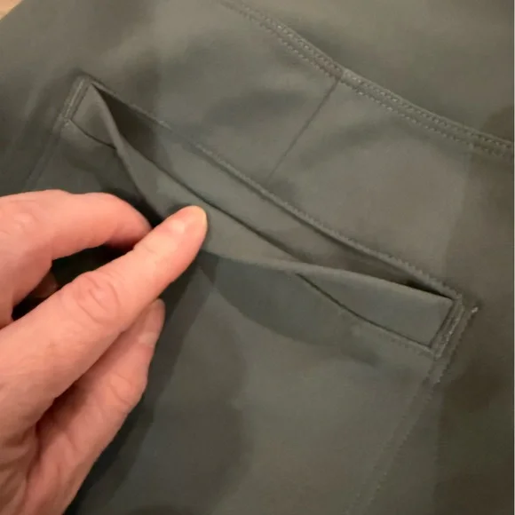 Athleta Endless High Rise Pants 2P Petite Dark Green Stretch Work Travel - Picture 10 of 16